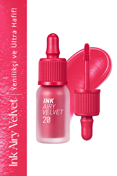 PERIPERA Uzun Süre Kalıcı Hafif Formüllü Kadife Bitişli Tint PERIPERA Ink Airy Velvet(20Beautiful Coral Pink)