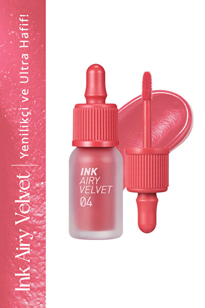PERIPERA Uzun Süre Kalıcı ve Hafif Formüllü, Kadife Bitişli Tint PERIPERA Ink Airy Velvet (4 Pretty Pink)