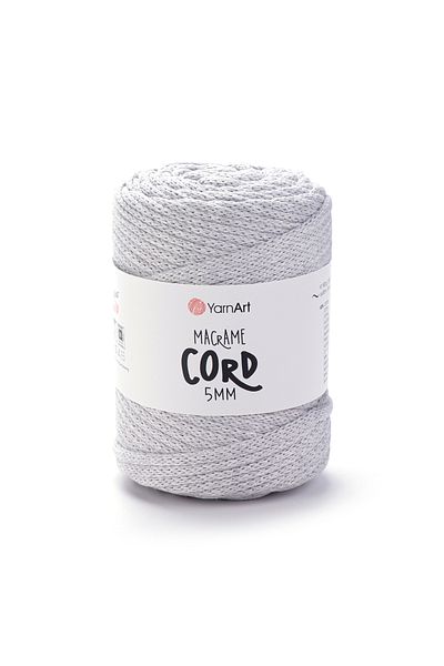 Yarnart Κορδόνι Macrame 5 mm - Μακραμέ Χειροποίητο Νήμα Πλεκτομηχανής Ανοιχτό Γκρι-756