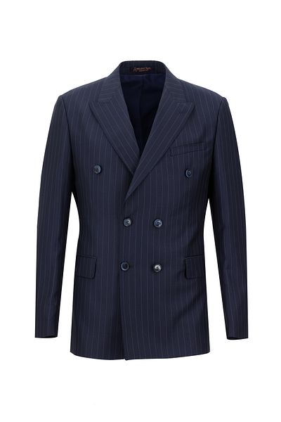 Abdullah Kiğılı Woolen Striped Slim Fit Double Breasted Suit