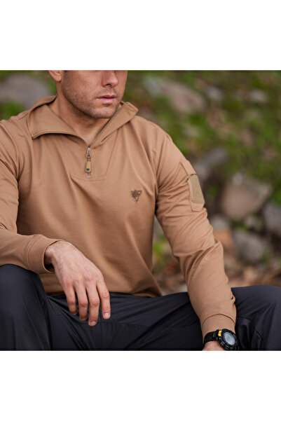 Wolftrap Tactical Iraz Turtleneck Long Sleeve Tactical T-Shirt Beige