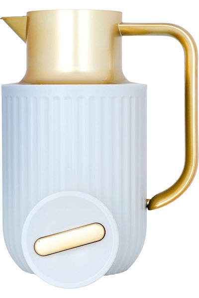 Everest Laura Thermos Light Gray Gold Handle 1 Liter