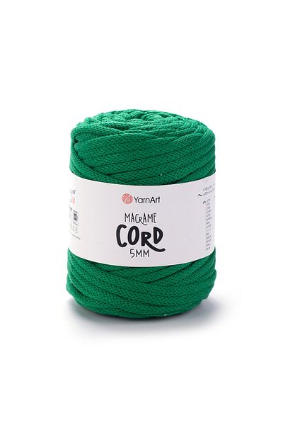 Yarnart Κορδόνι Macrame 5 mm - Μακραμέ Χειροποίητο Νήμα Πλεκτομηχανής Σκούρο Πράσινο-759