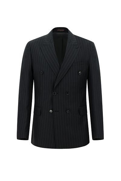 Abdullah Kiğılı Woolen Striped Double-breasted Suit
