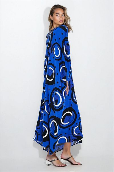 VAGGON Φόρεμα Maxi Size με στάμπα βισκόζης Plus Size