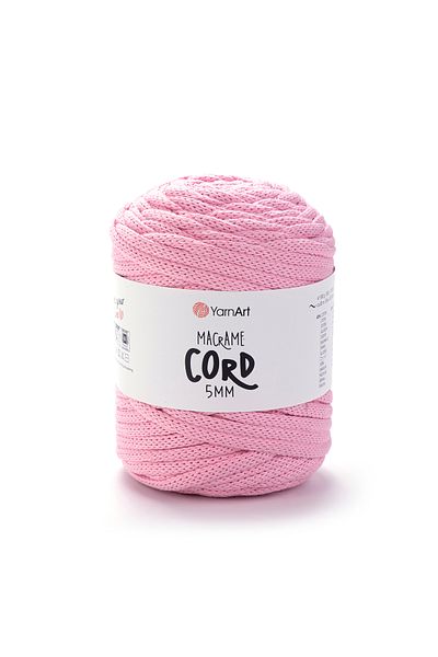 Yarnart Κορδόνι Macrame 5 mm - Μακραμέ Χειροποίητο Νήμα Πλεκτομηχανής Ροζ-762