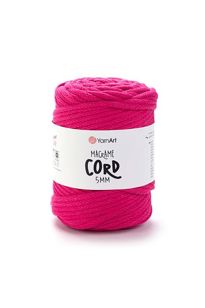 Yarnart Κορδόνι Macrame 5 mm - Μακραμέ Χειροποίητο Νήμα Πλεξίματος Fuchsia-771