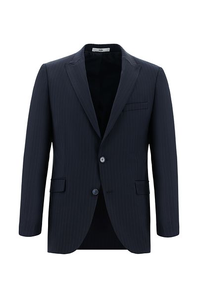 Abdullah Kiğılı Slim Fit Slim Fit Woolen Classic Striped Suit