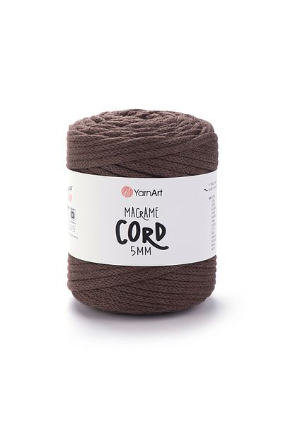 Yarnart Κορδόνι Macrame 5 mm - Μακραμέ Χειροποίητο Νήμα Πλεξίματος Καφέ-769