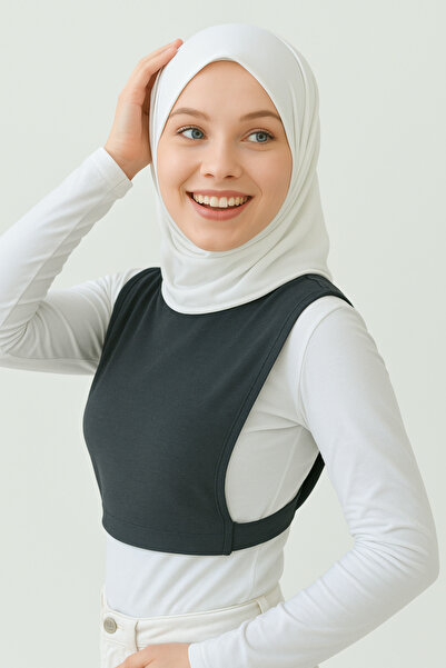 mirach Pack of 2 Turtleneck Sleeveless Neck Collar Pomegranate and Anthracite Hijab Low-Cut Concealer Soft