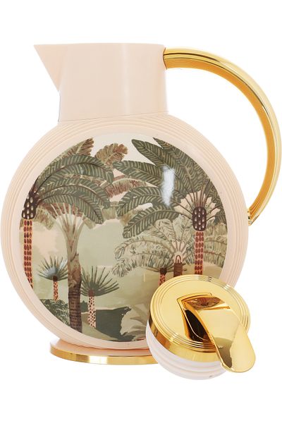 Alsaif Gallery Al Jawhara Thermos, Light Pink, Golden Palm Pattern, 0.9 Liters