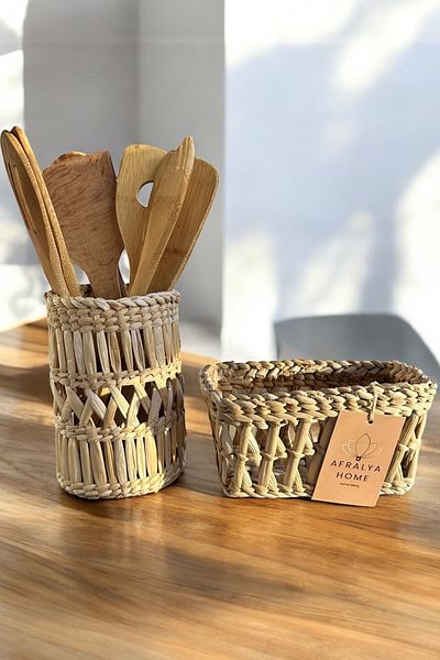 AFRALYAHOME Kitchen 2-Piece Organizer Multi-Purpose Countertop Oil Pot Spice Rack Set Flower Pot Flower Holder Vase Set
