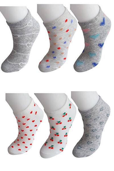 DİLRUBA AVM Quality Cotton Combed Cotton Women's Mixed Patterned (6 Pairs) Sh...