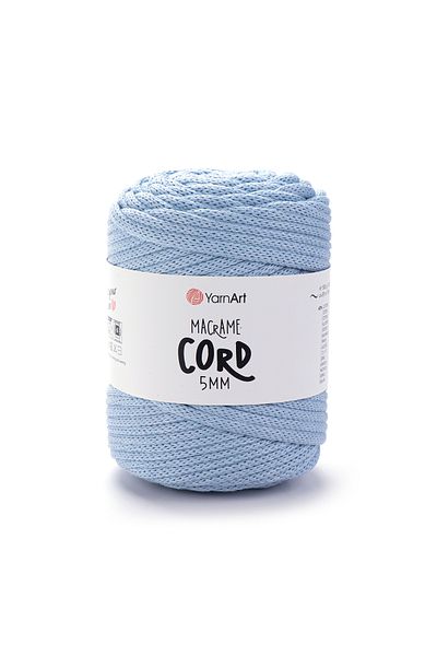 Yarnart Κορδόνι Macrame 5 mm - Μακραμέ Χειροποίητο Νήμα Πλεκτομηχανής Baby Blue-760