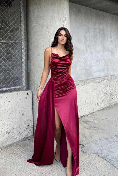 Sindimoda Degaje Yaka Yırtmaçlı Abiye 859586