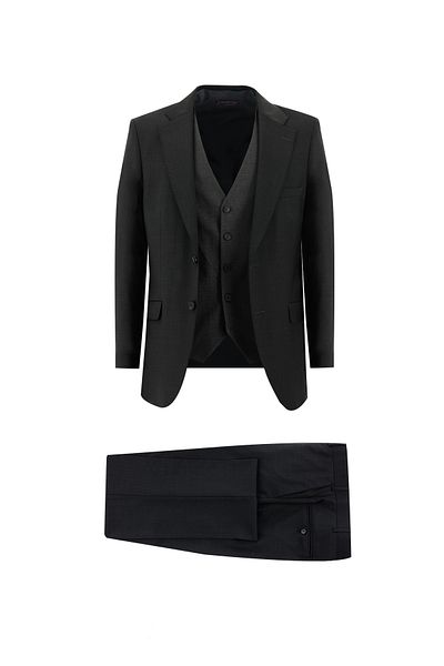 Abdullah Kiğılı Comfortable Cut Woolen Combination Dress - Vest Set