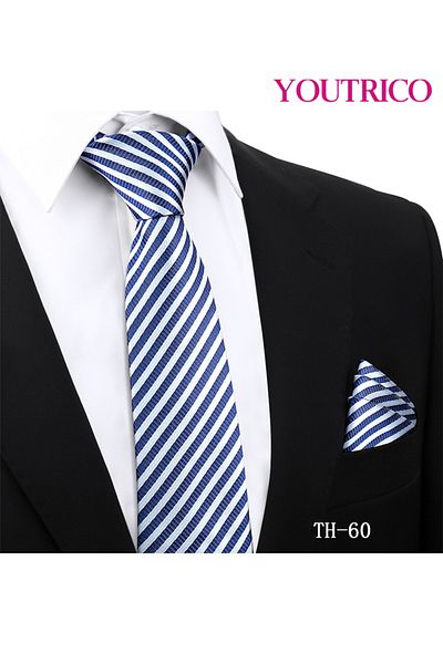 Youtrico Tie and Handkerchief Set-Artisanal Business 2PCS Handmade Formal Hanky Suit
