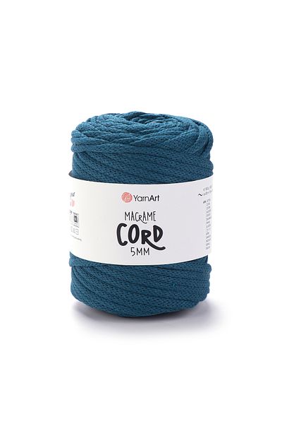 Yarnart Κορδόνι Macrame 5 mm - Μακραμέ Χειροποίητο Νήμα Πλεκτομηχανής Petrol Blue-789