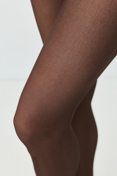 C&City İnce 40 Opak 2'li Külotlu Çorap Kahve/Siyah