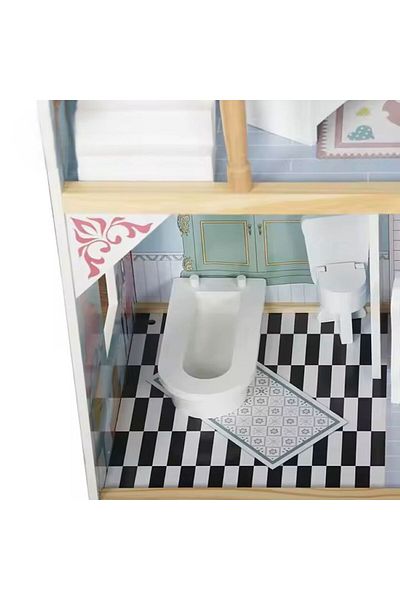 indiggo Casuta De Papusi, Din Lemn De Calitate, Modern Villa, In Culori Pastelate, Inaltime 121cm, Blue/pink