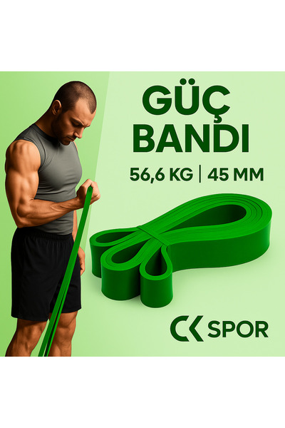 CKSpor Banda de rezistență verde de 45 mm - Bandă de rezistență pentru fitnes...
