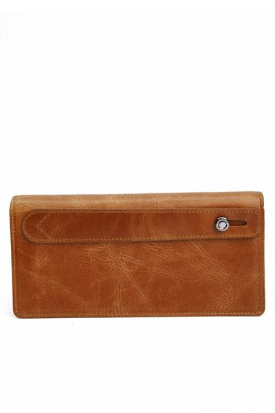 Meskanto Mathilda Taba Genuine Leather Women's Wallet, Long Genuine Leather Wallet with Phone Compartment - Magnetic Wallet
