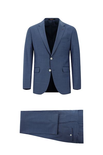 Abdullah Kiğılı Slim Fit Slim Fit Woolen Classic Striped Suit