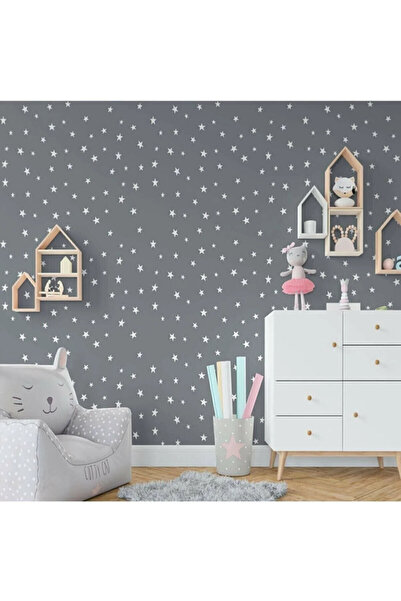 MAARS Çocuk Odası Beyaz Yıldız Duvar Sticker 3-4-5 Cm 150 Adet