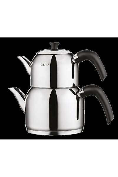 OLİKA Lina 4 Parça Çelik Çaydanlık Seti Üst demlik: 1.20L Alt demlik: 2.25L.