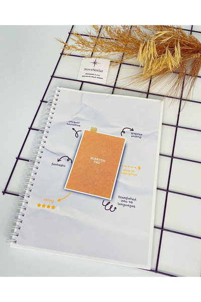 NovaNotlar B5 Scratch Pad – Checkered Scratch / Draft Notebook – Spiral Bound / Agenda / Notepad / Notebook