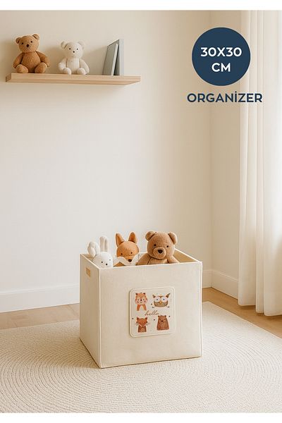 HOMİNG Multi-Purpose Felt Organizer Toy Basket // 30X30X30 cm Hmy-6255