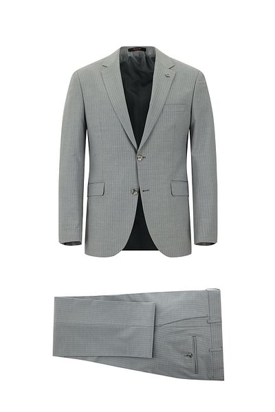 Abdullah Kiğılı Slim Fit Slim Fit Woolen Classic Striped Suit
