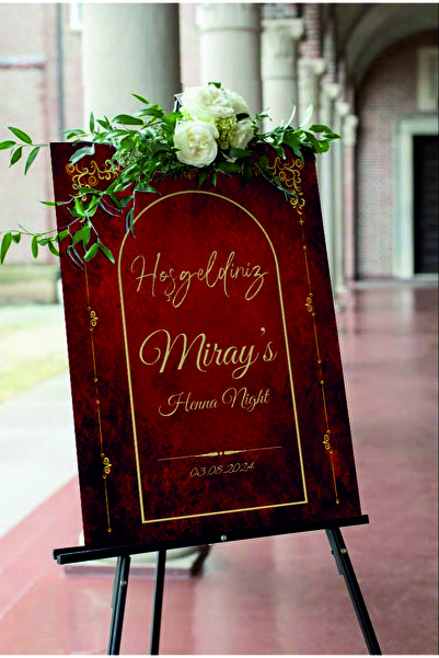 Baskı Madeni KİŞİYE ÖZEL 50x70 CM DÜĞÜN & NİŞAN & KINA KARŞILAMA PANOSU- KİŞİ...