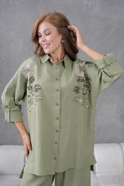 BURRASCA Embroidered Stone Linen Suit