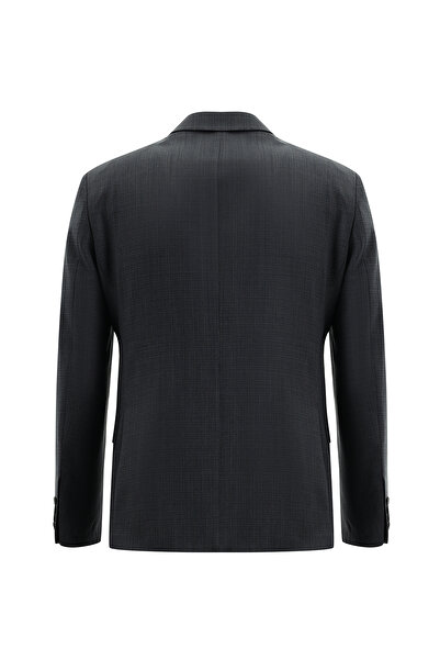 Abdullah Kiğılı Slim Fit Dar Kesim Kruvaze Desenli Yün Takım Elbise
