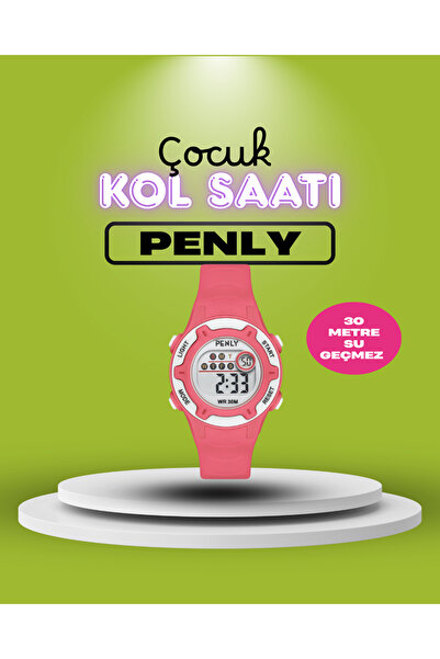 Waterproof Digital Kids Wrist Watch 8203 Pink 4 Colors Stopwatch- 5atm with alarm