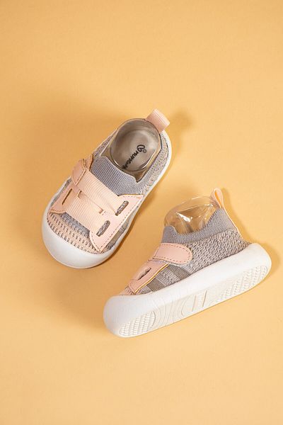 Mumenim Wisil Girls & Baby Velcro, Flexible, Soft Orthopedic Sole Pink First Step and Sports Shoes