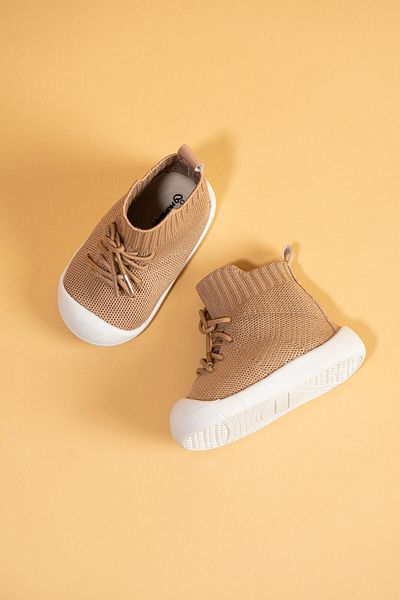 Mumenim Berbera Unisex Παιδικό & Βρεφικό Προστατευτικό Δακτύλων Αντιολισθητική Ορθοπεδική Σόλα Καφέ First Step Boots Παιδικές μπότες