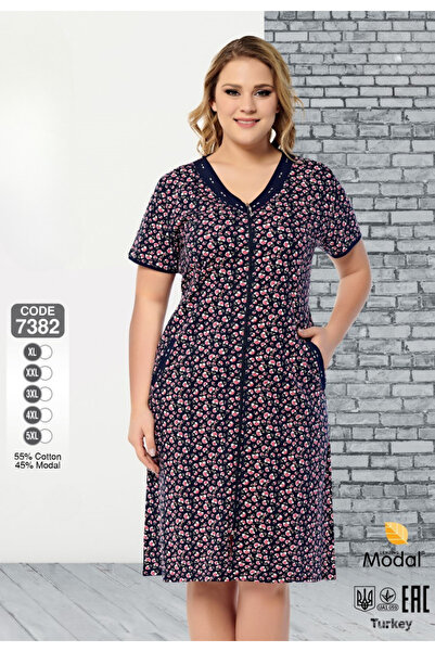 ROMEO LİFE 7382 Cămașă de noapte pentru femei cu model și dantelă