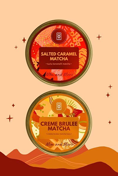 Mim and More Golden Dessert Matcha 2'li Set - Salted Caramel Matcha, Creme Br...
