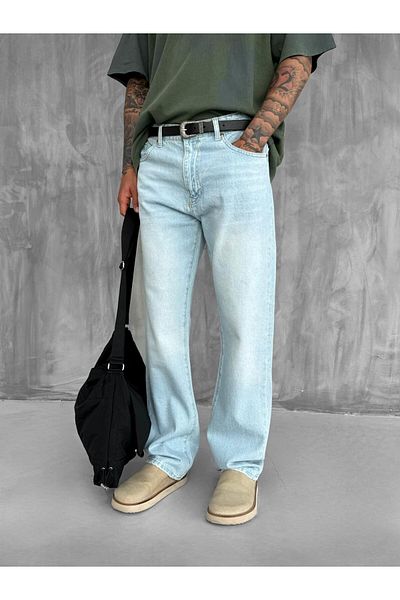 ablukaonline Light Blue Men's Baggy Fit Jeans