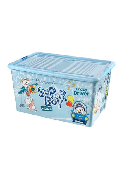 Loremp Oyuncak Saklama Kutusu Çok Amaçlı Saklama Kutusu 60 Lt Mavi