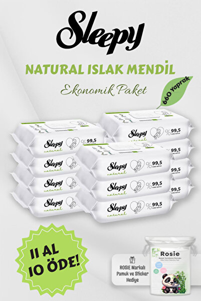 Sleepy Natural Islak Bebek Havlusu 11 Al 10 Öde Rosıe Hediyeli