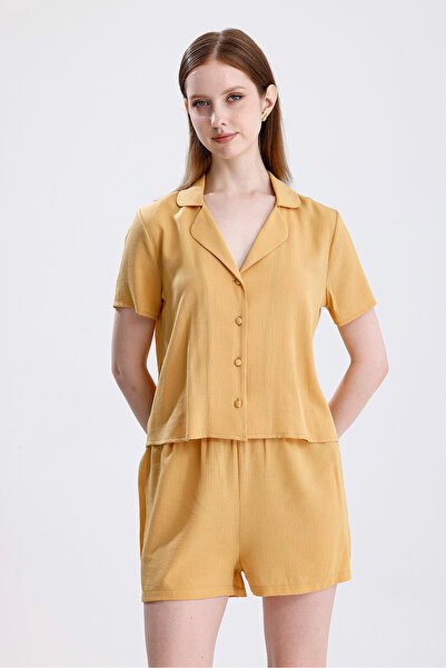 Laperissa Women's Summer Pajamas Set with Shorts Short Sleeve, Light Fabric Home Wear