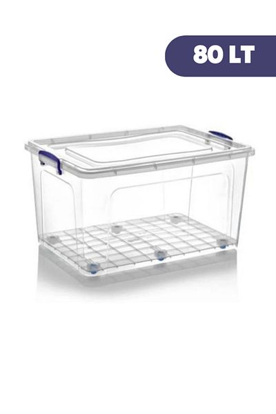 Loremp Rolling Lock Storage Box 80 Liter Rolling Storage Container
