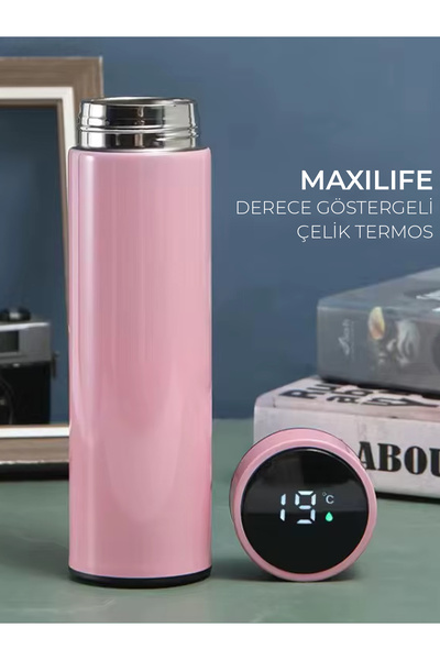 Maxi Life Dijital Isı Göstergeli Çelik Termos