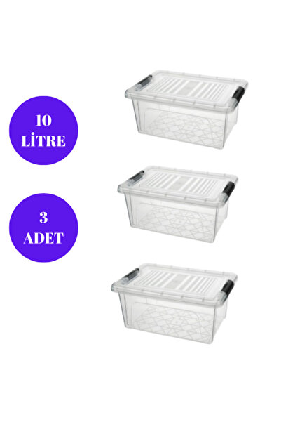 LOREMPBOX Storage Box with Lock Toy Box 3Pcs Storage Container 26 X 38.5 X 15.5