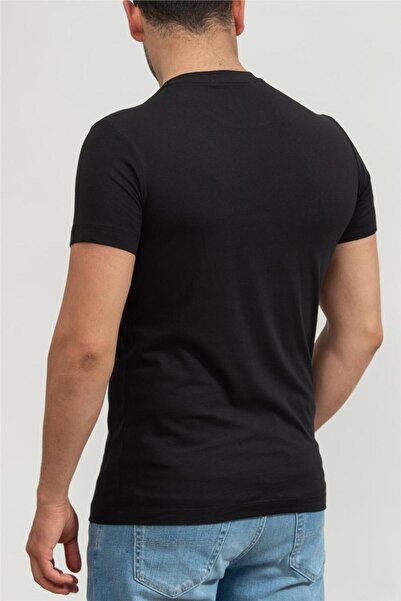 Calvin Klein Jeans Siyah Erkek Bisiklet Yaka Düz T-Shirt J30J320935-BEH CORE MONOGRAM