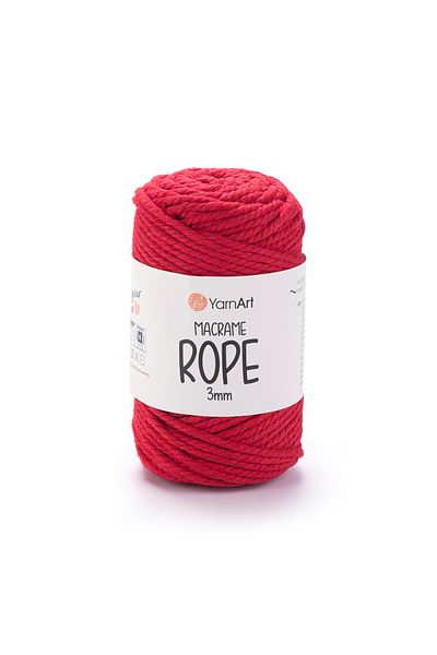 Yarnart Σχοινί Macrame 3 Mm - Σχοινί Πλεκτομηχανής Μακραμέ Κόκκινο-773