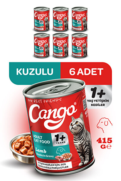 Cango Yetişkin Yaş Kedi Maması Kuzu Etli 415gr 6lı